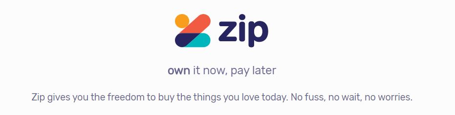 Zip logo - own it now, pay later